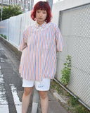 Vintage 1990s《Neiman Marcus》Seersucker Striped Short Sleeve Shirt