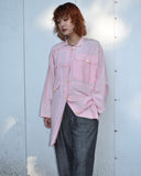 Vintage 1980s 《annex Paris》Pink Silk Cotton Shirt with Unique Panel Details