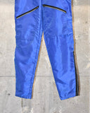 Vintage 1980s《Le Yamli》Blue Nylon Zipper Pants