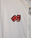 Vintage《CZ》A Zip-up Long Tee with “Casino” Embroidery
