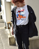 Vintage 1990s《Student Machine》 “Donald Duck” Glitter Accent T-shirt