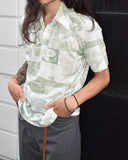 Vintage 1970s《Man Vista》Collage Photo Printed Polo Shirt