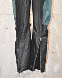 Vintage 1980s 《Wear Guard》 Hand-painted Glitter & Leather Patchwork Jumpsuit