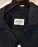 Vintage 1950s《SPORTOP》 "Black" Rayon Satin Shirt