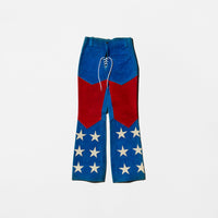 Vintage 70s Stars&Stripes Color Suede Pants