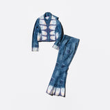 Vintage Patchwork&Sneaker Pattern Printed Three Piece