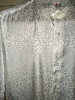 Vintage《和藍》Abstract Patterned White Silk Shirt