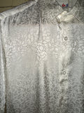 Vintage《和藍》Abstract Patterned White Silk Shirt