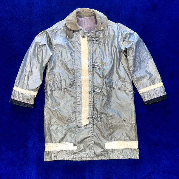 Vintage 《Morning Pride》 Silver Fireman Coat with Reflectors