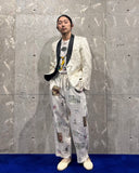 Vintage《First Nighter》1960s Rose Patterned White Taxied Jacket