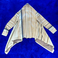 Archive《DREIS VAN NOTEN》 Random Stripe Patterned Drape Silk Jacket