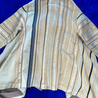 Archive《DREIS VAN NOTEN》 Random Stripe Patterned Drape Silk Jacket