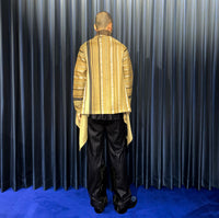 Archive《DREIS VAN NOTEN》 Random Stripe Patterned Drape Silk Jacket