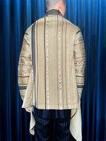 Archive《DREIS VAN NOTEN》 Random Stripe Patterned Drape Silk Jacket