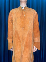 Vintage Completely Custom-made Leather Long Jacket for Movie Star