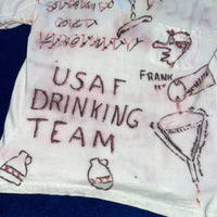 Vintage《BEEREN》 “USAF DRINKING TEAM” Hand Painted T-shirt