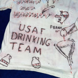 Vintage《BEEREN》 “USAF DRINKING TEAM” Hand Painted T-shirt