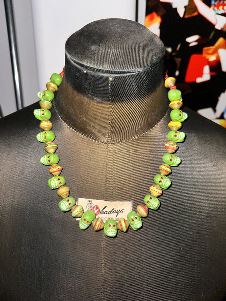 Vintage A Lot Of Green SKeletons Necklace