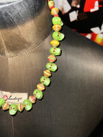 Vintage A Lot Of Green SKeletons Necklace