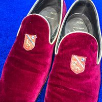 Vintage《BALLY》 Burgundy Velvet Opera Pumps with Emblem