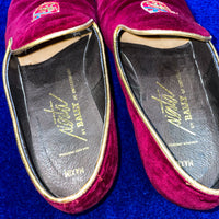 Vintage《BALLY》 Burgundy Velvet Opera Pumps with Emblem