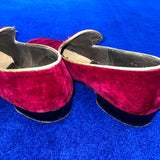 Vintage《BALLY》 Burgundy Velvet Opera Pumps with Emblem