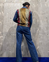 Vintage《DOG PILE》Check&Leopard Punk Vest