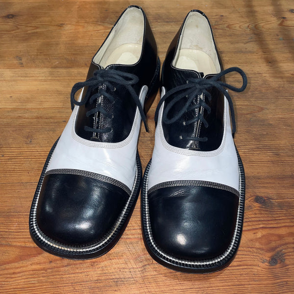 Vintage 《MARE UOMO》Black&White Square Two Shoes