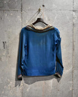 Antique Frill Piping Silk Pull-over Shirt