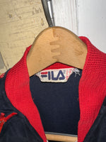 Vintage 80s《FILA》Jacket&Vest 2way Velour Track Jacket