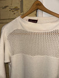 Vintage《SASSON》Longline Cotton Sweater Featuring a Mesh Chest Detail