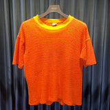 Vintage 《Healthknit》 Orange × Red Rib Knit Shirt