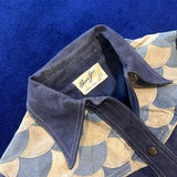 Vintage《Beau Jack》Scales Leather Switching Denim Shirt