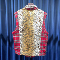 Vintage《DOG PILE》Tartan Check&Leopard Punk Vest