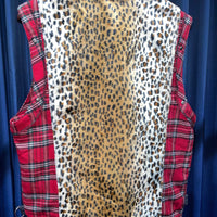 Vintage《DOG PILE》Tartan Check&Leopard Punk Vest