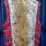 Vintage《DOG PILE》Tartan Check&Leopard Punk Vest