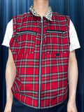 Vintage《DOG PILE》Tartan Check&Leopard Punk Vest