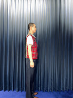 Vintage《DOG PILE》Tartan Check&Leopard Punk Vest