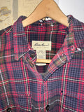 Vintage《Eddie Bauer》Red Plaid Cotton Flannel Shirt