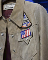 Vintage《WOOD STOCK》1970s Wappen Suedes Leather Shirt