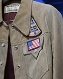 Vintage《WOOD STOCK》1970s Wappen Suedes Leather Shirt