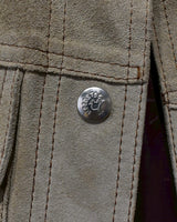 Vintage《WOOD STOCK》1970s Wappen Suedes Leather Shirt