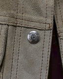Vintage《WOOD STOCK》1970s Wappen Suedes Leather Shirt