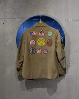 Vintage《WOOD STOCK》1970s Wappen Suedes Leather Shirt