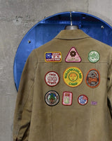 Vintage《WOOD STOCK》1970s Wappen Suedes Leather Shirt