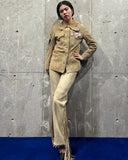 Vintage《WOOD STOCK》1970s Wappen Suedes Leather Shirt