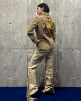 Vintage《WOOD STOCK》1970s Wappen Suedes Leather Shirt