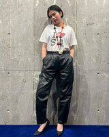 Vintage《Joffs》1990s-2000s Two-tuck Leather Slacks