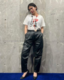 Vintage《Joffs》1990s-2000s Two-tuck Leather Slacks
