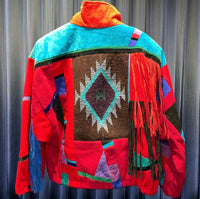 Vintage《Santa Fe re-creations》Crazy Patterned Fringe Jacket